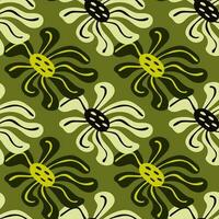 wijnoogst gestileerde bloemen achtergrond. decoratief retro abstract knop bloem naadloos patroon. vector