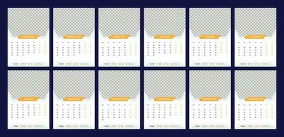 kalender, 2024, muur, kalender, sjabloon vector