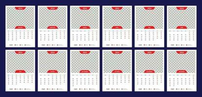 kalender, 2024, muur, kalender, sjabloon vector