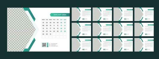 kalender, 2024, bureau, sjabloon, ontwerp vector