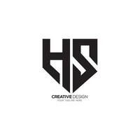 brief hs met schild vorm cyber veiligheid bedrijf monogram logo. sh logo. hs logo vector