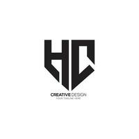 brief hc met schild vorm cyber veiligheid bedrijf monogram logo. ch logo. hc logo vector