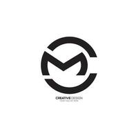 modern afgeronde vormen alfabet brief cm of mc monogram creatief logo. c logo, m logo vector