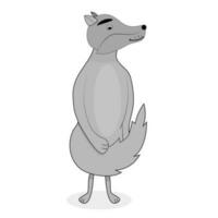 grijs wolf karakter vector illustratie