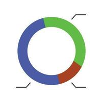 sjabloon taart grafiek. ronde gekleurde bedrijf tabel voor presentatie. vector illustratie