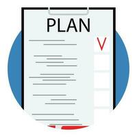 plan icoon vector vlak. bedrijf controlelijst, afzet document plan informatie illustratie