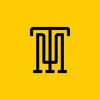 monogram brief t m logo vector