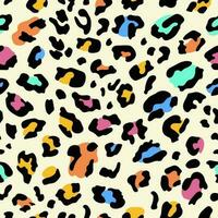 abstract hand- tekening luipaard huid afdrukken. luipaard dier huid achtergrond. getextureerde abstract en wild afdrukken ontwerp voor textiel. neon kleuren. vector illustratie