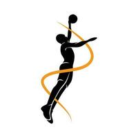gemakkelijk modern basketbal speler logo vector sjabloon