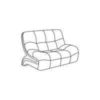 sofa interieur meubilair logo, icoon vector, illustratie logo sjabloon in lijn kunst stijl vector