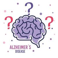 wereld alzheimer dag met hersenen vector