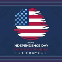Verenigde Staten van Amerika onafhankelijkheid dag groet kaart met abstract golvend Verenigde staten van Amerika nationaal vlag. 4e van juli vakantie vector illustratie