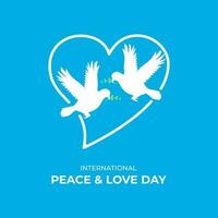 vector grafisch van Internationale vrede en liefde dag met duif silhouet vliegend geïsoleerd achtergrond. vlak vrede dag achtergrond met duif vrij vector