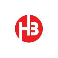 alfabet brieven initialen monogram logo hb, bh, h3, h en b vector