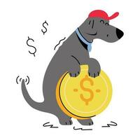 modieus hond geld vector