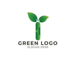 groen logo brief ik ontwerp vector