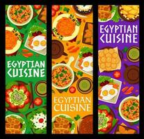 Egyptische keuken restaurant maaltijden vector banners