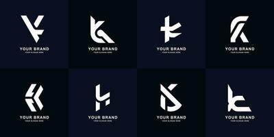 verzameling brief k monogram logo ontwerp vector