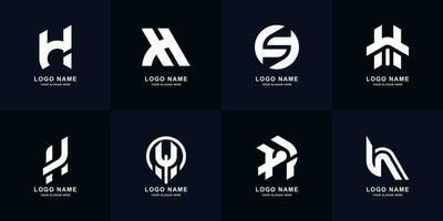 verzameling brief h monogram logo ontwerp vector