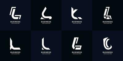 verzameling brief l monogram logo ontwerp vector