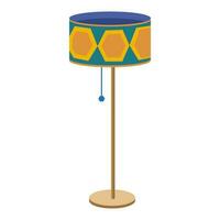 vector vlak illustratie. modern helder blauw Geel verdieping lamp. midden eeuw stijl meubilair.