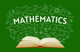 wiskunde leerboek, school- schoolbord achtergrond vector