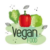 vegan food poster met paprika en groenten vector