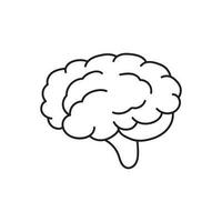 hand- getrokken kinderen tekening tekenfilm vector illustratie hersenen icoon geïsoleerd Aan wit achtergrond
