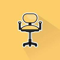 illustratie vector van geel kantoor stoel in vlak ontwerp