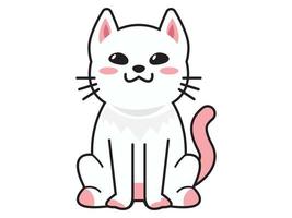 schattige kat of kitten dier miauw cartoon pluizig huisdieren exacte vector collectie illustratie cartoon miauw kat