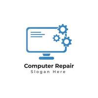 computer reparatie logo ontwerp vector sjabloon ontwerp.