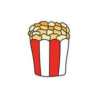 kinderen tekening tekenfilm vector illustratie popcorn icoon geïsoleerd Aan wit achtergrond