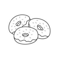 hand- getrokken kinderen tekening tekenfilm vector illustratie donuts icoon geïsoleerd Aan wit achtergrond