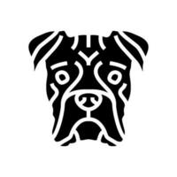 bokser hond puppy huisdier glyph icoon vector illustratie