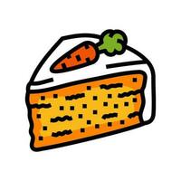 wortel taart plak voedsel tussendoortje kleur icoon vector illustratie