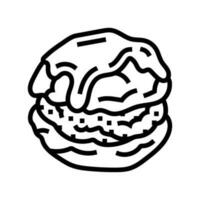 profiteroles zoet voedsel lijn icoon vector illustratie