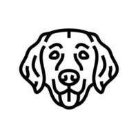 gouden retriever hond puppy huisdier lijn icoon vector illustratie