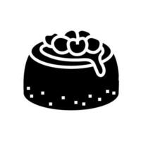 panna cotta zoet voedsel glyph icoon vector illustratie