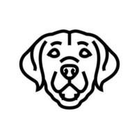 labrador retriever hond puppy huisdier lijn icoon vector illustratie