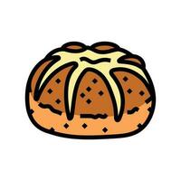 feta bun voedsel maaltijd kleur icoon vector illustratie