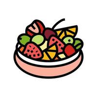 fruit salade voedsel tussendoortje kleur icoon vector illustratie