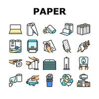 papier handdoek rollen keuken pictogrammen reeks vector