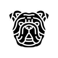 bulldog hond puppy huisdier glyph icoon vector illustratie