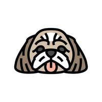 shih tzu hond puppy huisdier kleur icoon vector illustratie