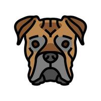 bokser hond puppy huisdier kleur icoon vector illustratie