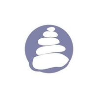 steen logo, vector zen meditatie steen balans kalmte, yoga minimalistische gemakkelijk ontwerp, silhouet illustratie