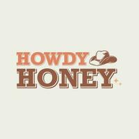 western howdy honing typografie ontwerp vector