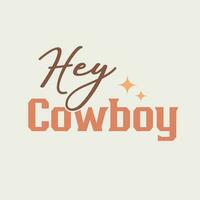 Hallo cowboy retro western citaat t overhemd ontwerp vector