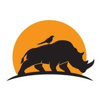 neushoorn icoon embleem, illustratie ontwerp sjabloon. vector