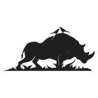 neushoorn icoon embleem, illustratie ontwerp sjabloon. vector